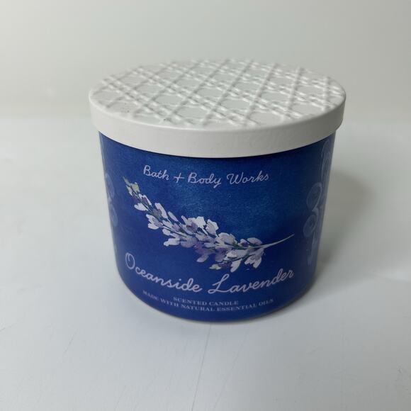 Bath & Body Works Oceanside Lavender 3 Wick Candle 14.5 OZ/411 G - Picture 1 of 6